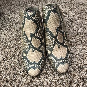 Dolce Vita snakeskin mule booties
